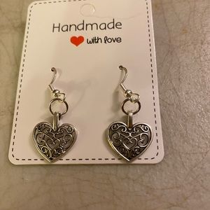 Silver heart earrings